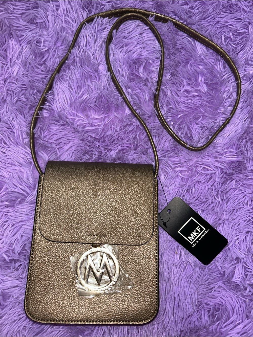 MKF Metallic Bronze Crossbody Bag for Women